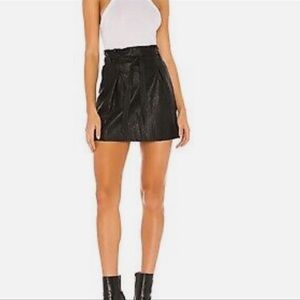 Free People Faux Leather Black Mini Skirt Size 4